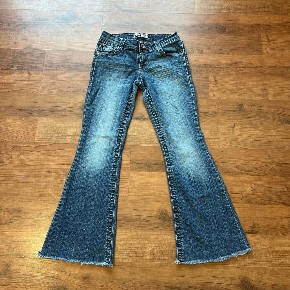 Y2K Low Rise L.e.i. Ashley Trouble Flare Jeans Sz 1 XS